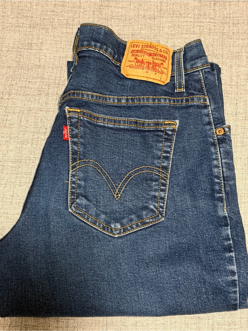 Levi's Womens Blue Straight-Leg Denim Jeans